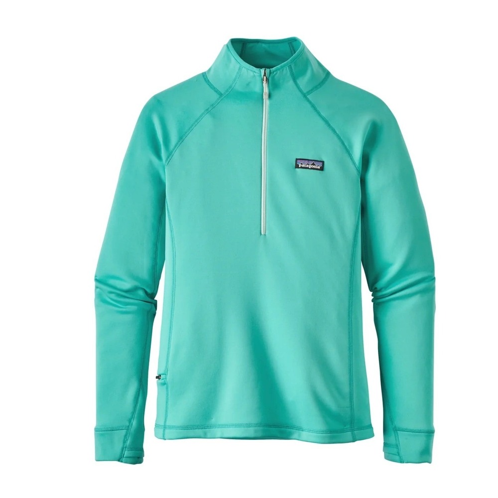 Patagonia Women's L Heavyweight Baselayer Shirt Jacket 1/4 Zip Crosstrek Blue